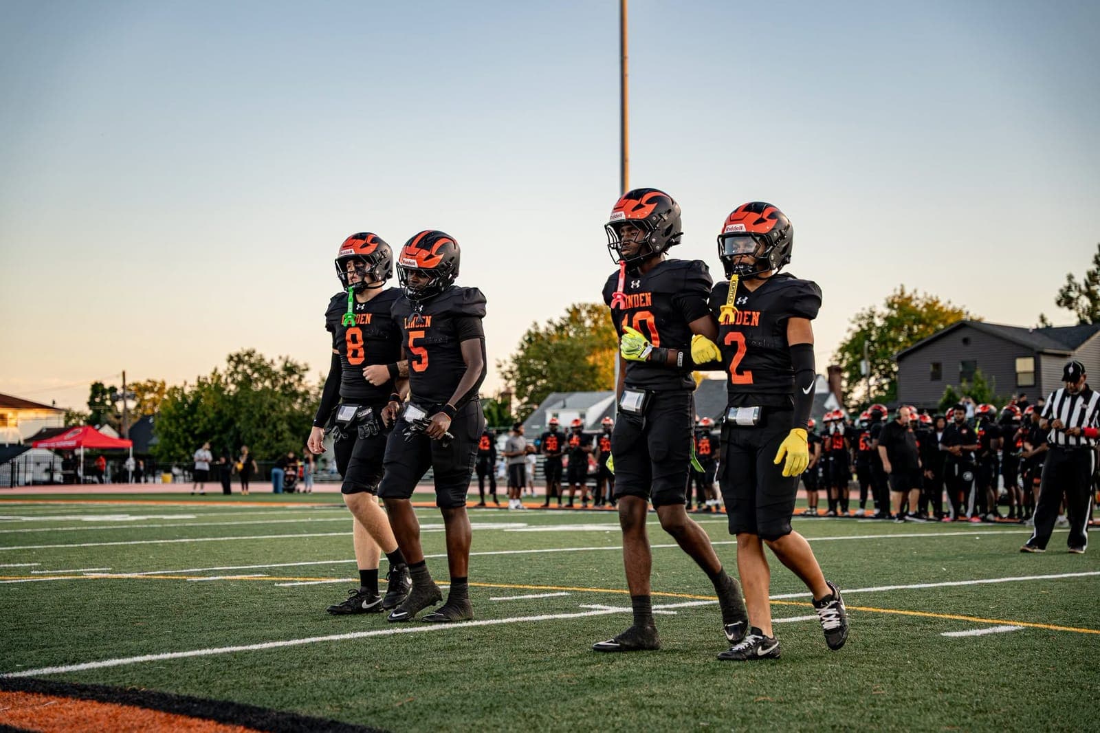 Linden’s captains take the field before the home opener.