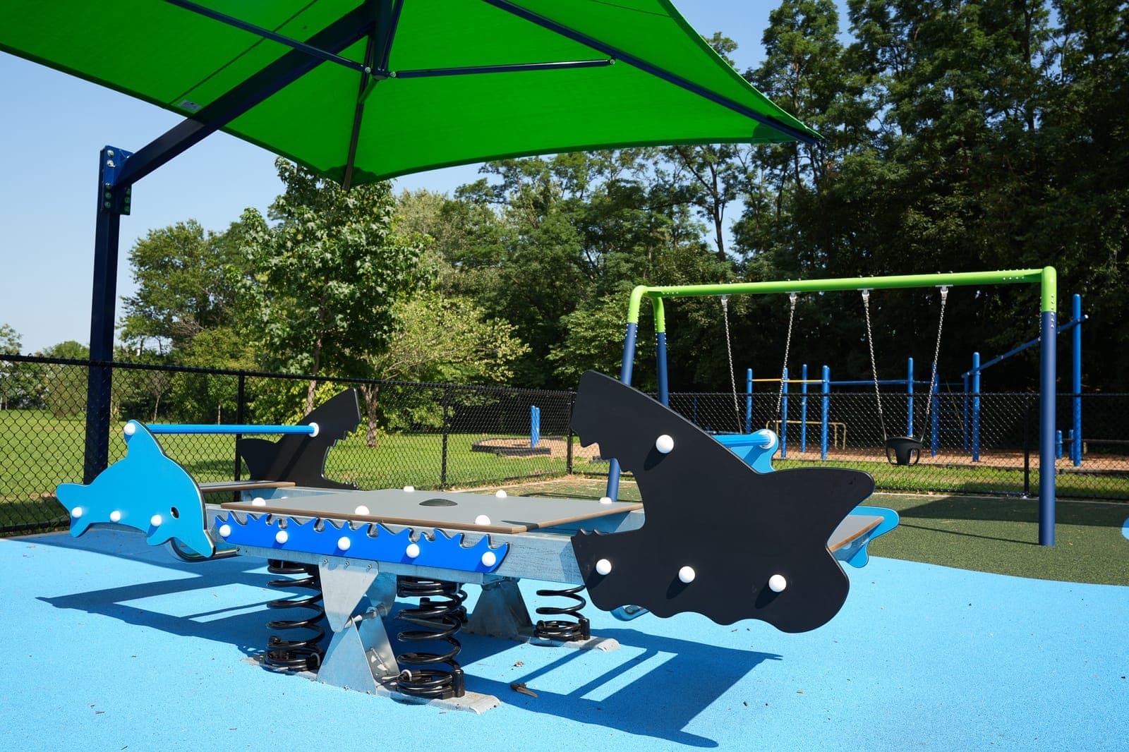 The new play space at Milkosky Park was designed to welcome children of varied physical and neurodivergent abilities.